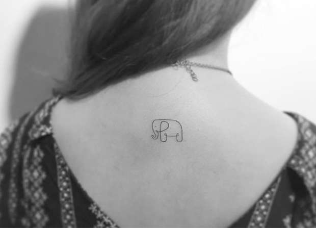 Tatuajes minimalistas: elefante