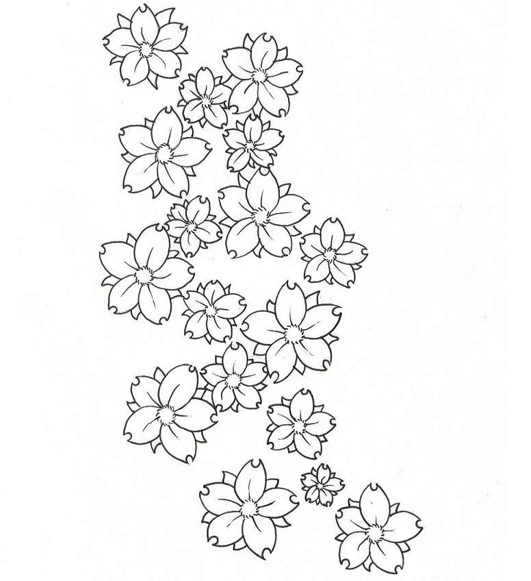 Dibujos de tatuajes: flores sakura