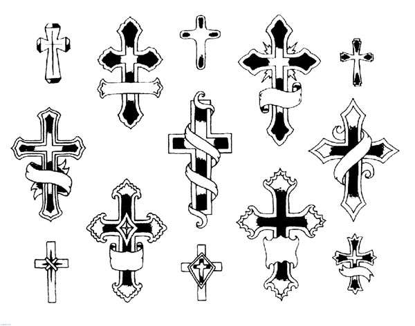Dibujos de tatuajes: plantilla de cruces