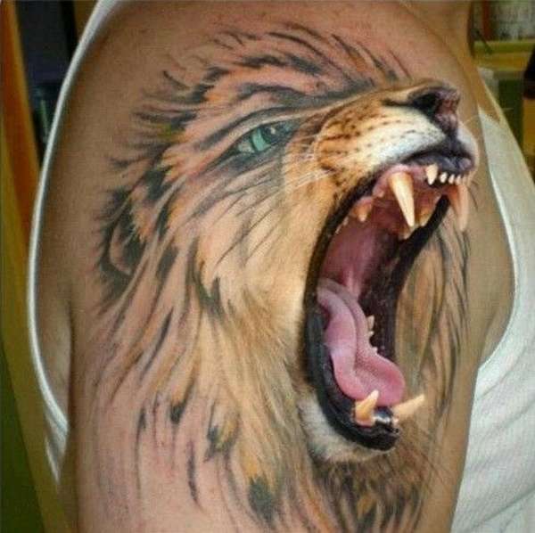 Tatuajes 3D: león