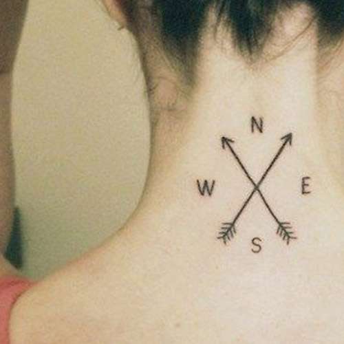 Tatuajes en el cuello: puntos cardinales