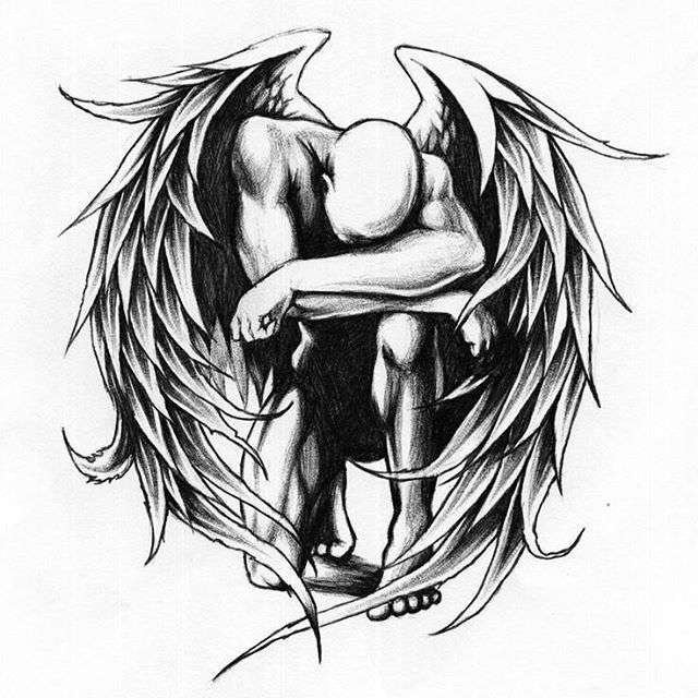Dibujos de tatuajes: ángel caído